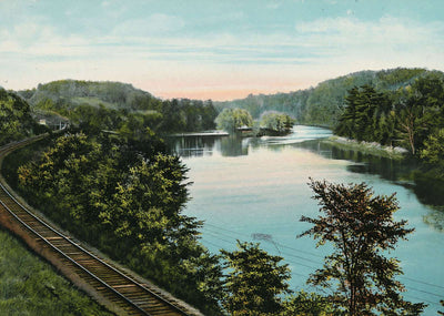 Connecticut River Below Hanover NH in 1910 Vintage Print (7 Sizes)