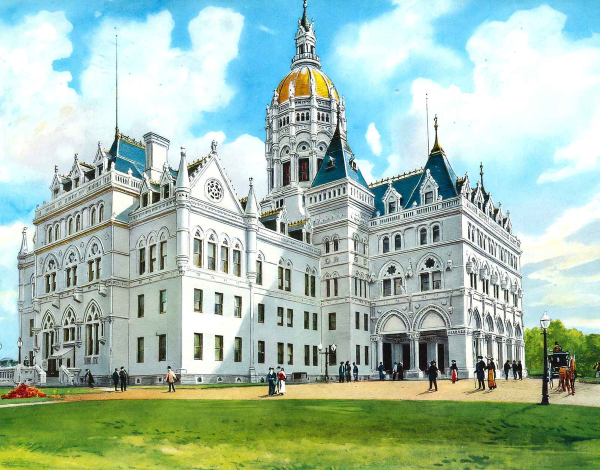 Connecticut State Capitol Hartford in 1906 Vintage Print (7 Sizes)
