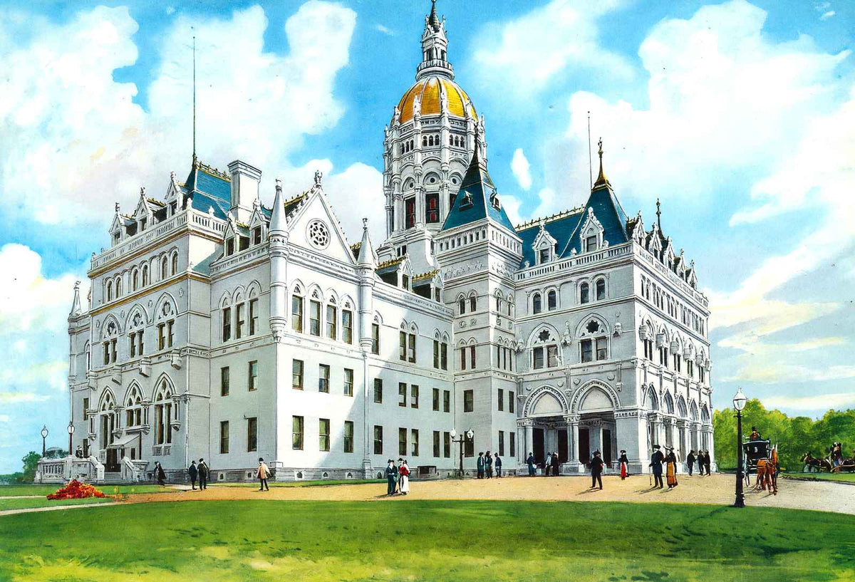 Connecticut State Capitol Hartford in 1906 Vintage Print (7 Sizes)