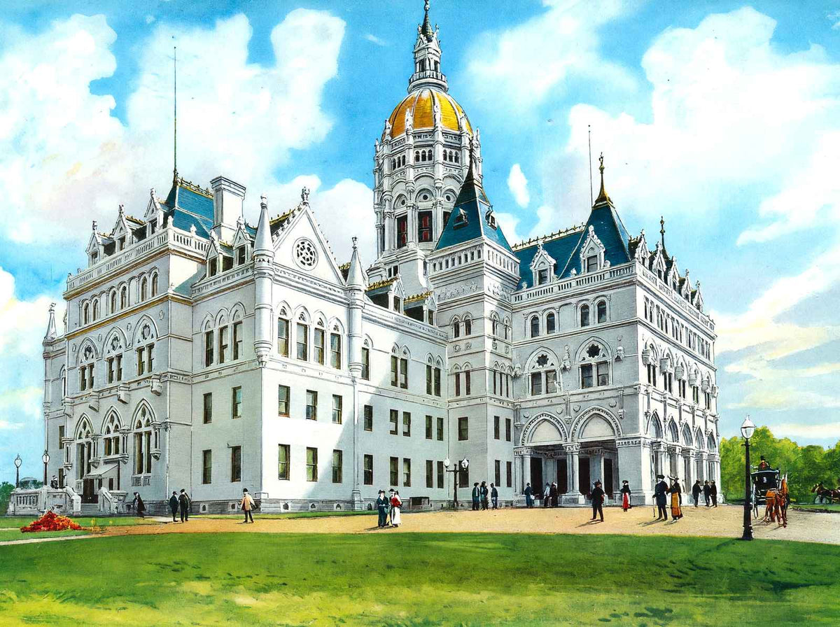 Connecticut State Capitol Hartford in 1906 Vintage Print (7 Sizes)
