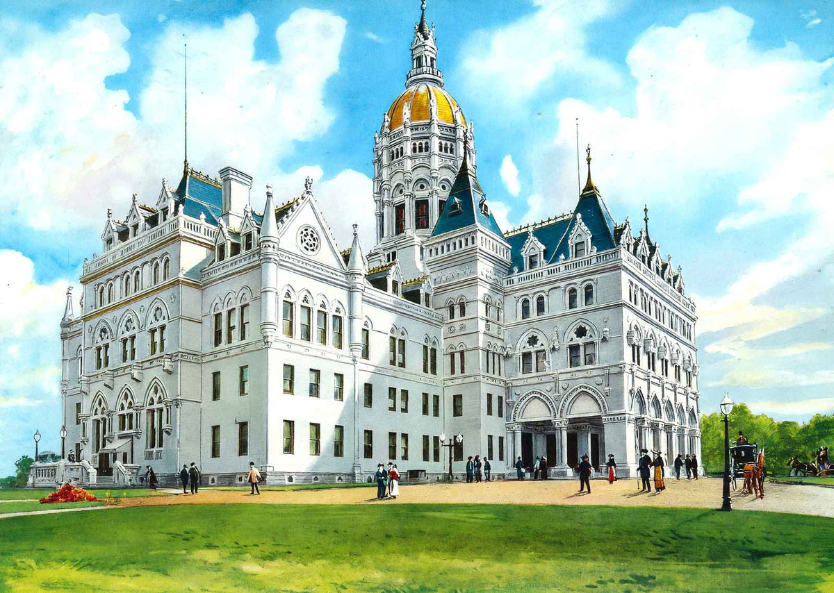 Connecticut State Capitol Hartford in 1906 Vintage Print (7 Sizes)
