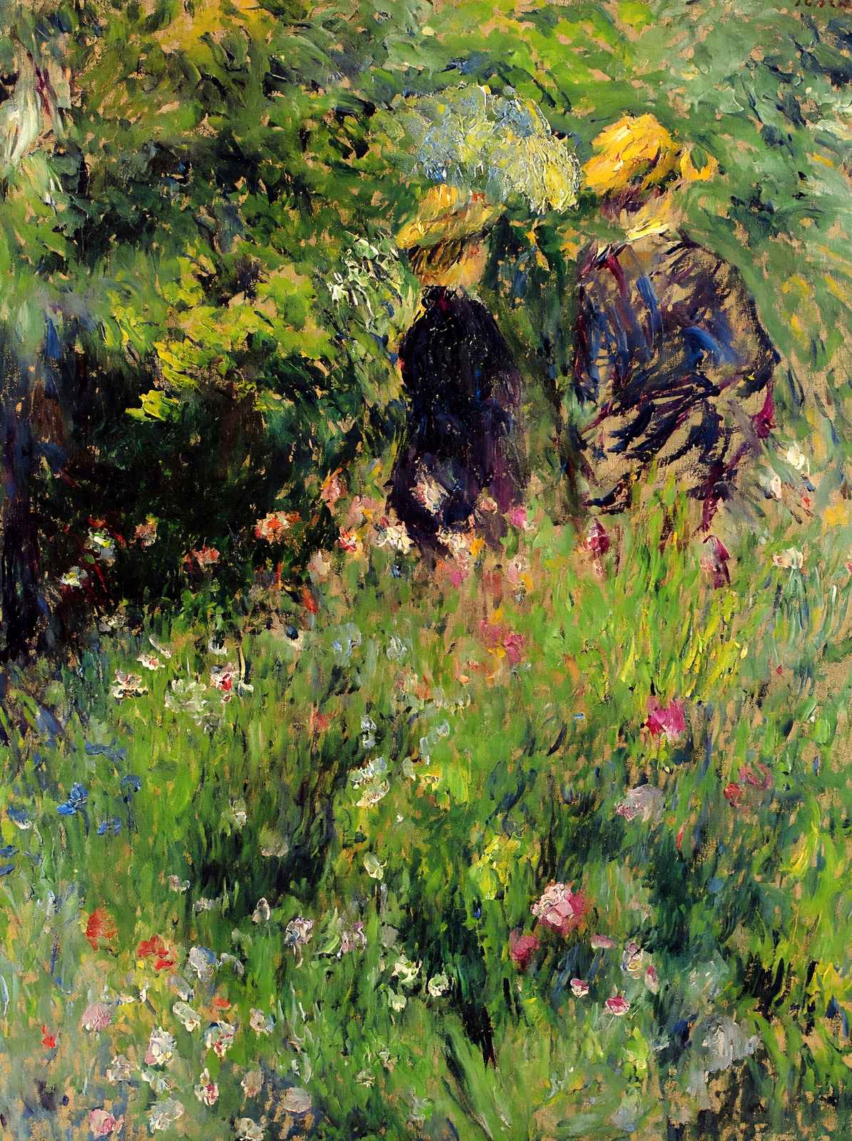 Conversation in a Rose Garden 1876 by Pierre-Auguste Renoir Art Print (6 Sizes)