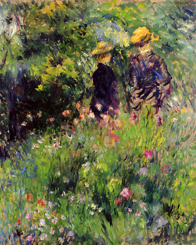 Conversation in a Rose Garden Painting by Pierre-Auguste Renoir 8x10" Art Print