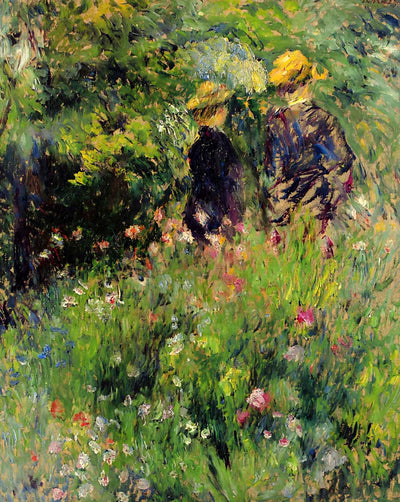 Conversation in a Rose Garden art print by Pierre-Auguste Renoir (1876)