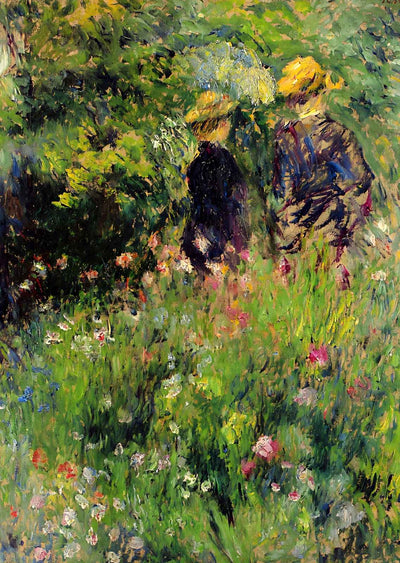 Conversation in a Rose Garden 1876 by Pierre-Auguste Renoir Art Print (6 Sizes)