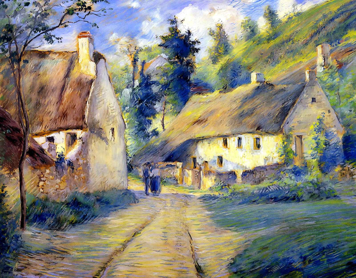 Cottages at Auvers, Near Pontoise 1879 by Camille Pissarro Art Print (6 Sizes)