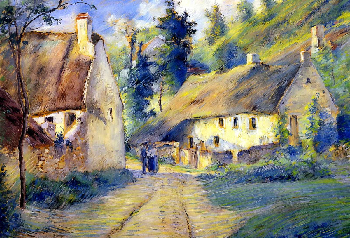 Cottages at Auvers, Near Pontoise 1879 by Camille Pissarro Art Print (6 Sizes)