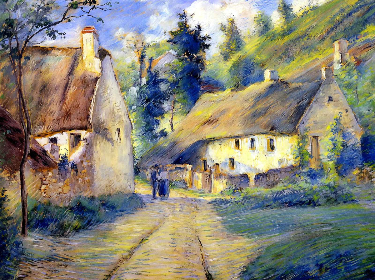 Cottages at Auvers, Near Pontoise 1879 by Camille Pissarro Art Print (6 Sizes)