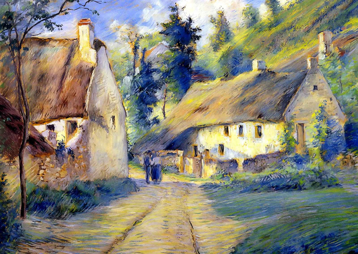 Cottages at Auvers, Near Pontoise 1879 by Camille Pissarro Art Print (6 Sizes)