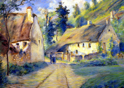 Cottages at Auvers, Near Pontoise 1879 by Camille Pissarro Art Print (6 Sizes)