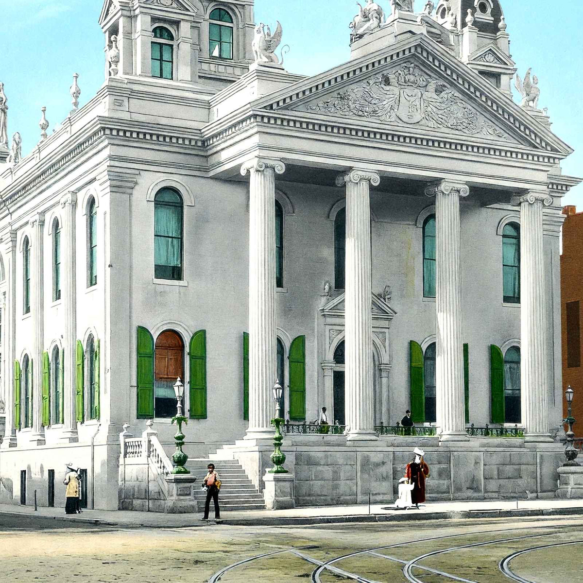 Court House Mobile Alabama in 1906 Vintage Print (7 Sizes) - Premium Print