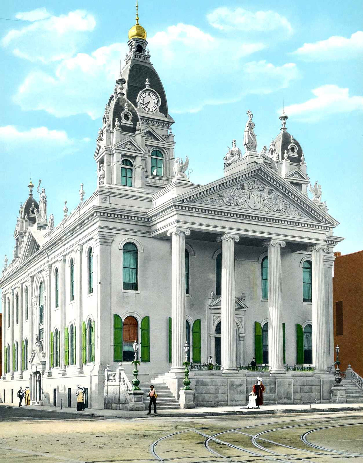 Court House Mobile Alabama in 1906 Vintage Print (7 Sizes) - Premium Print