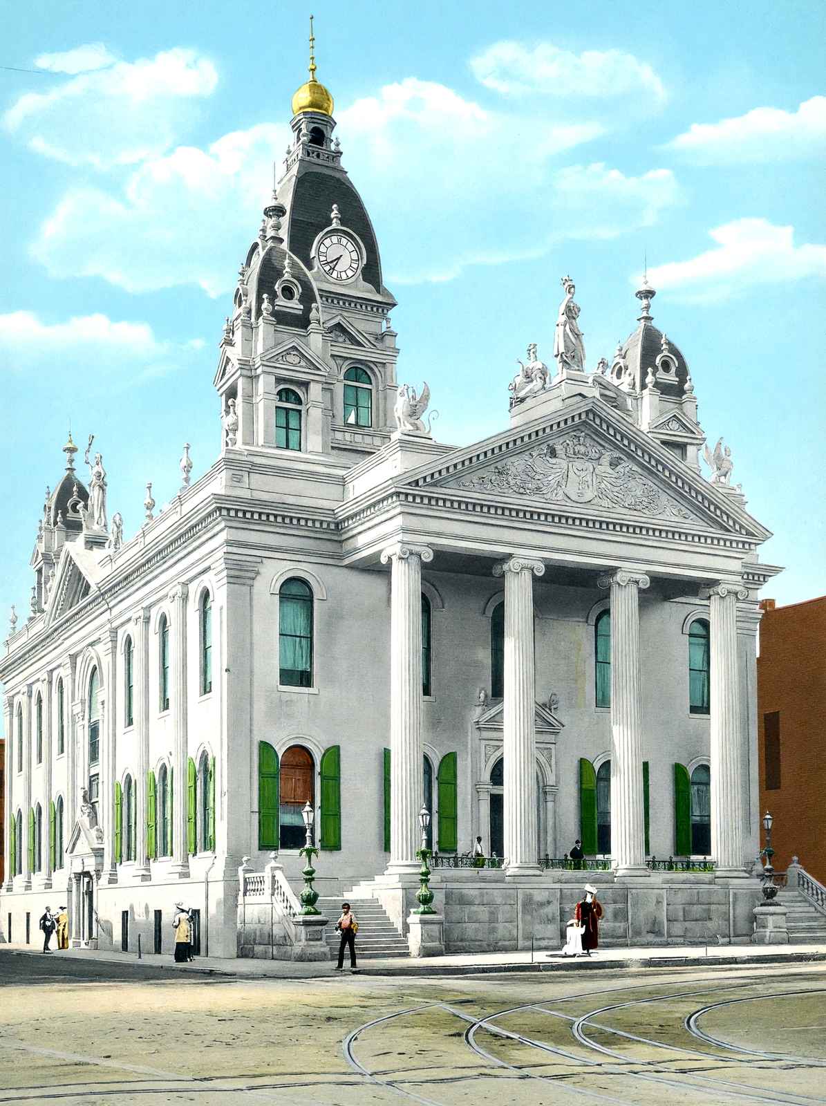 Court House Mobile Alabama in 1906 Vintage Print (7 Sizes) - Premium Print