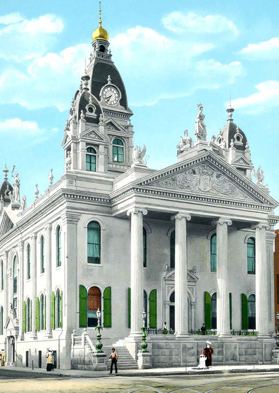 Court House Mobile Alabama in 1906 Vintage Print (7 Sizes) - Premium Print