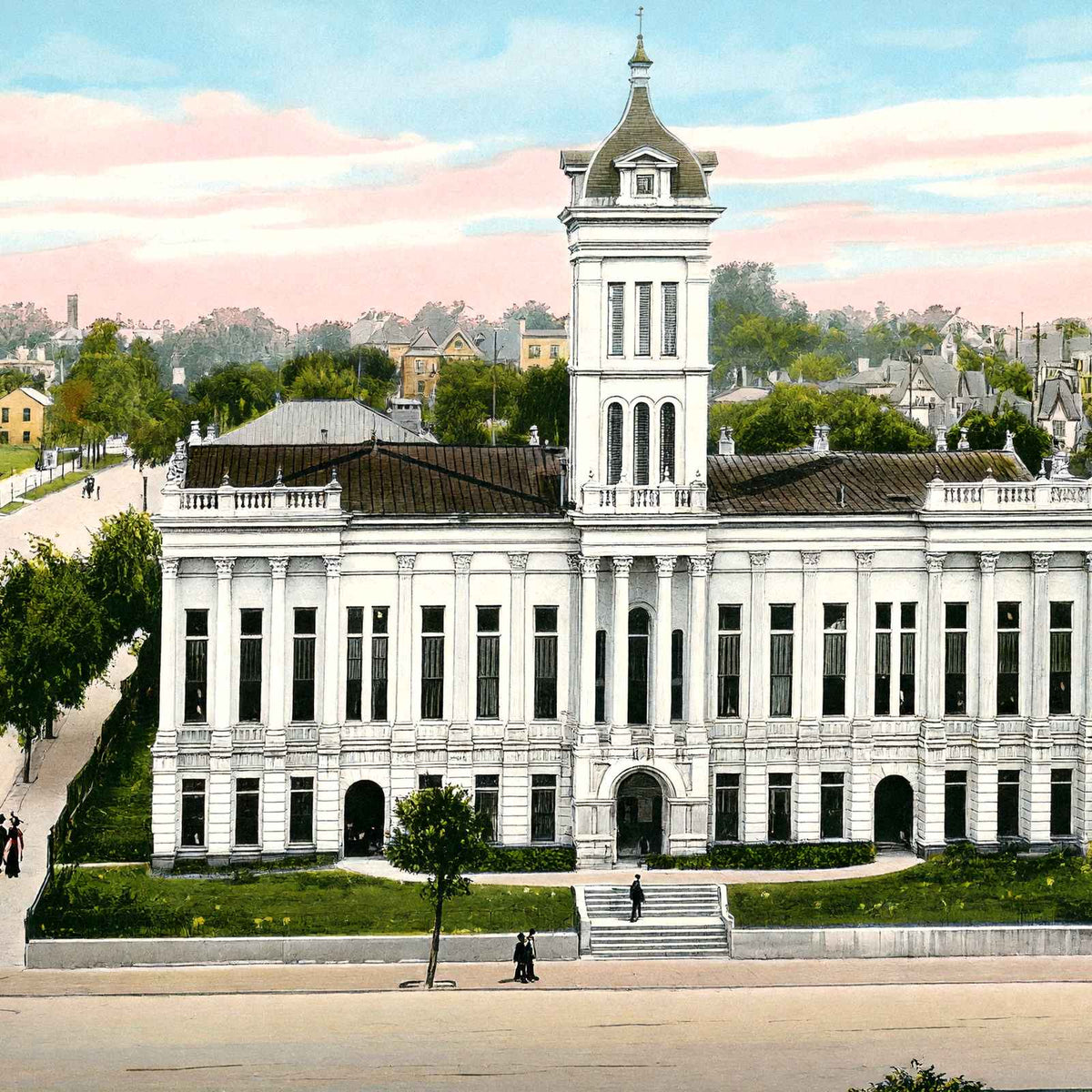 County Court House Montgomery Alabama in 1906 Vintage Print (7 Sizes)