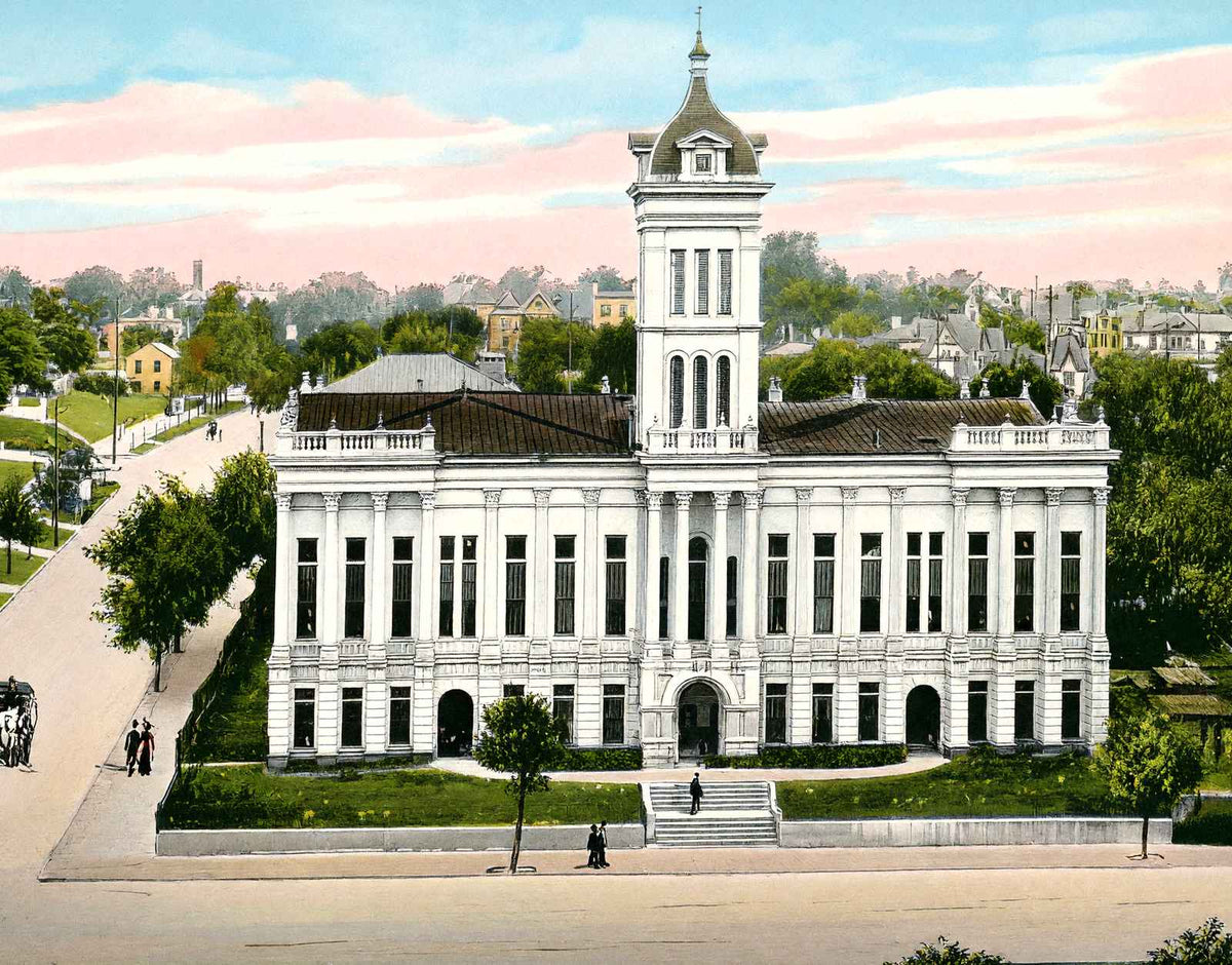 County Court House Montgomery Alabama in 1906 Vintage Print (7 Sizes)