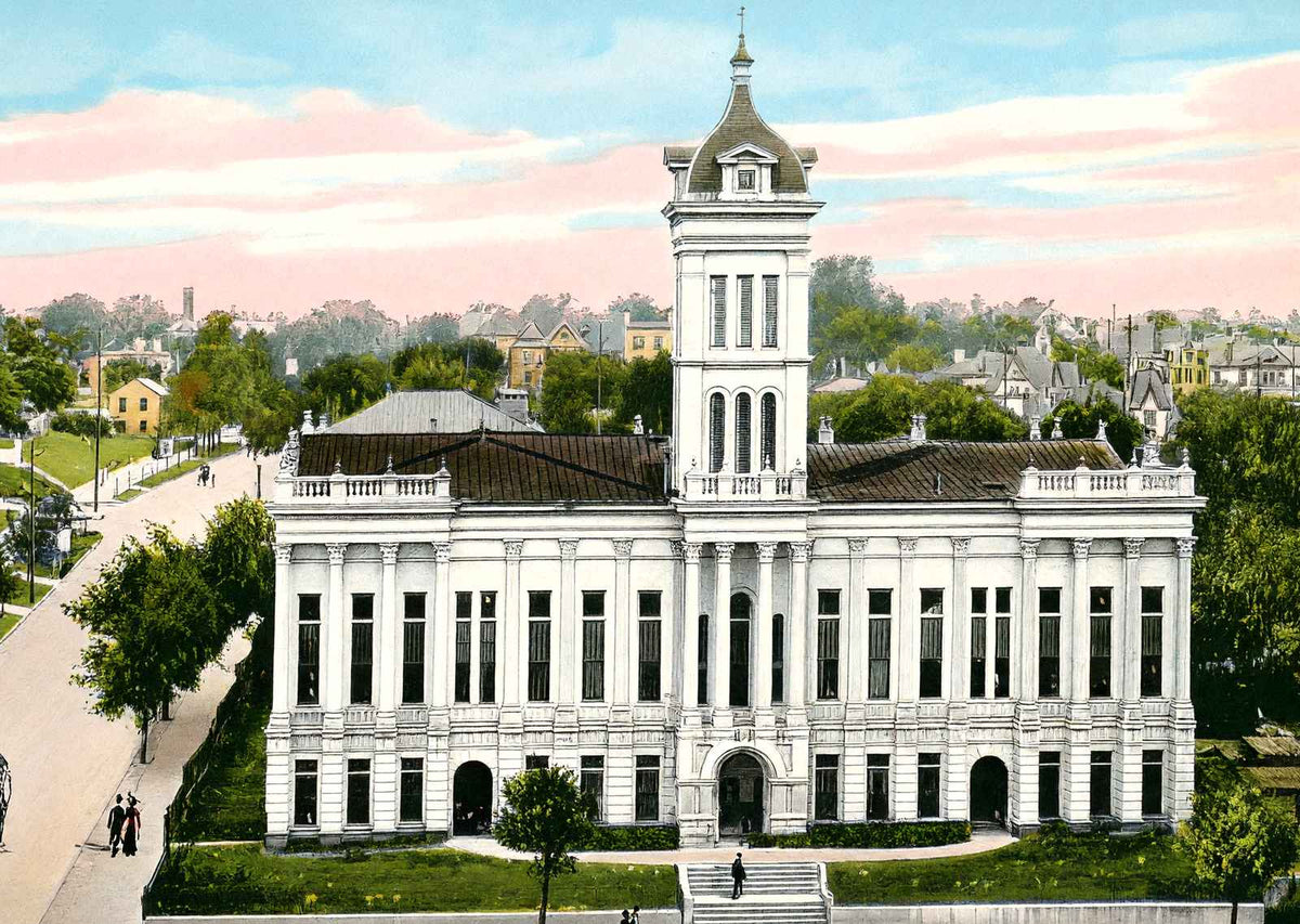 County Court House Montgomery Alabama in 1906 Vintage Print (7 Sizes)