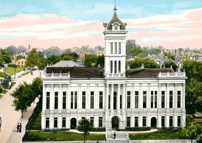 County Court House Montgomery Alabama in 1906 Vintage Print (7 Sizes)