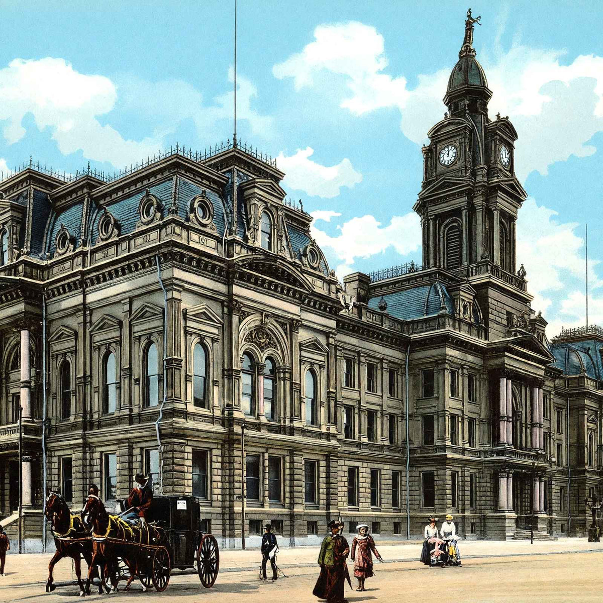 Court House Columbus Ohio in 1905 Vintage Print (7 Sizes) - Premium Print