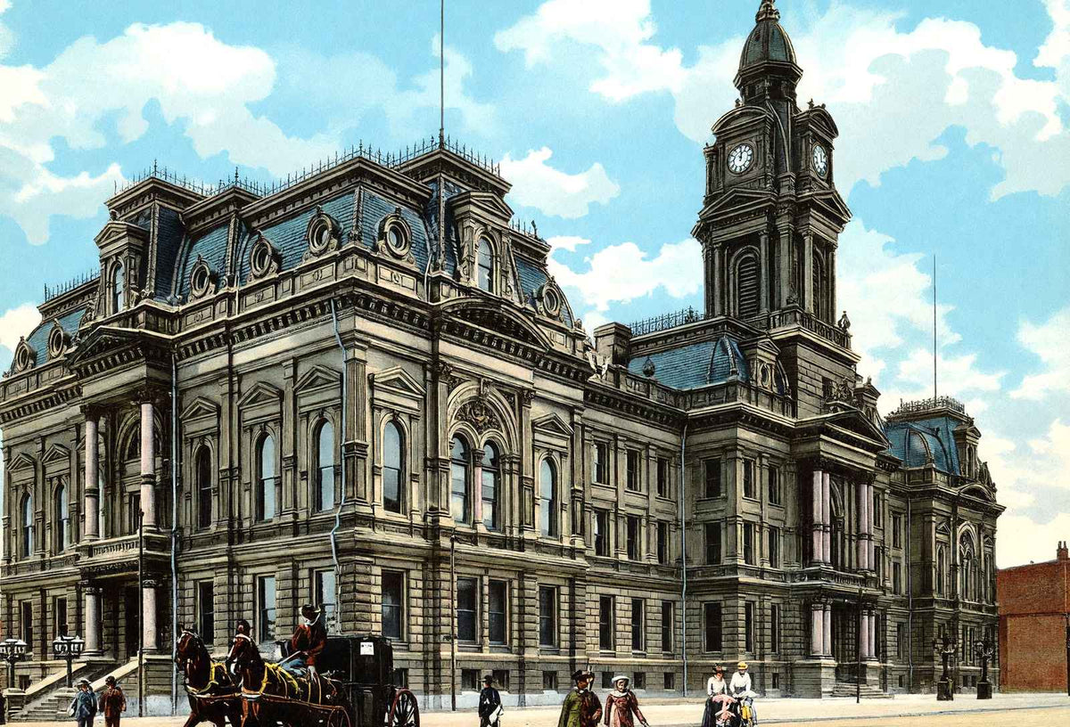 Court House Columbus Ohio in 1905 Vintage Print (7 Sizes) - Premium Print