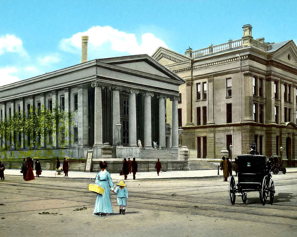 Court Houses in Dayton in 1906 vintage print