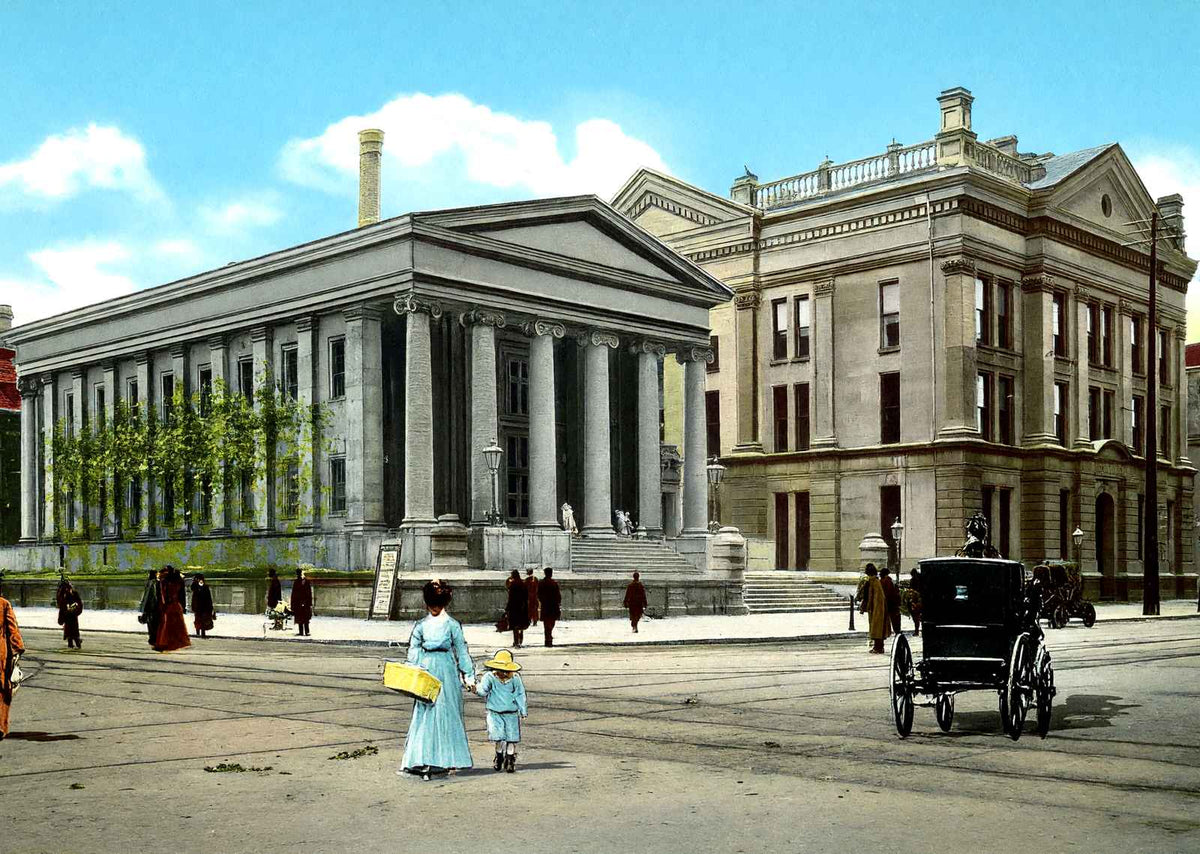 Court Houses Dayton Ohio in 1906 Vintage Print (7 Sizes) - Reproduction