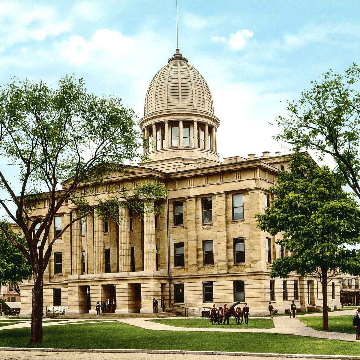 Court House Springfield Illinois in 1906 Vintage Print (7 Sizes) - High Quality