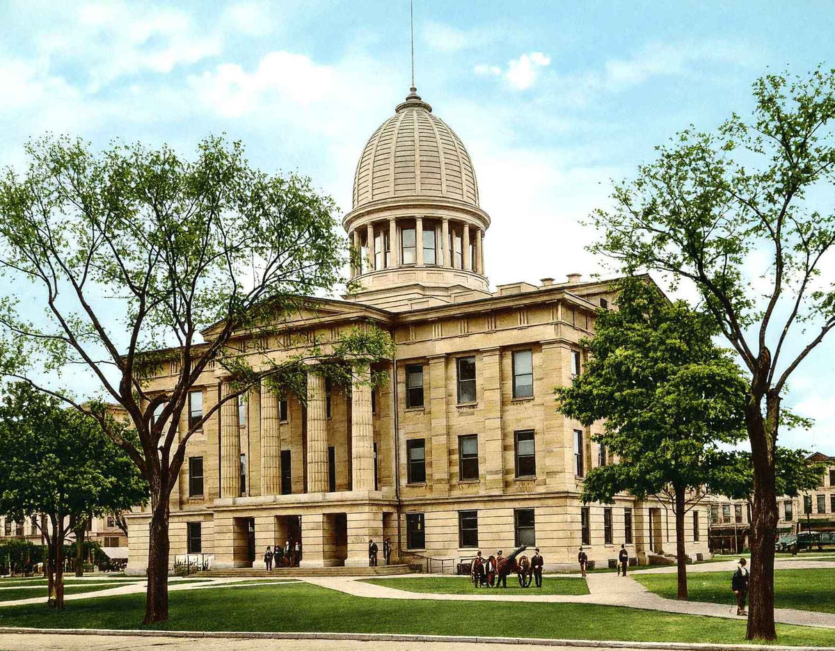 Court House Springfield Illinois in 1906 Vintage Print (7 Sizes) - High Quality