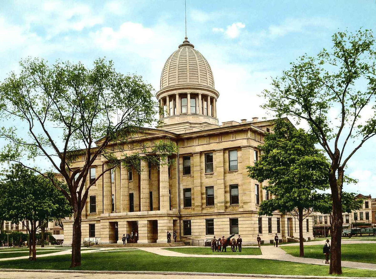 Court House Springfield Illinois in 1906 Vintage Print (7 Sizes) - High Quality