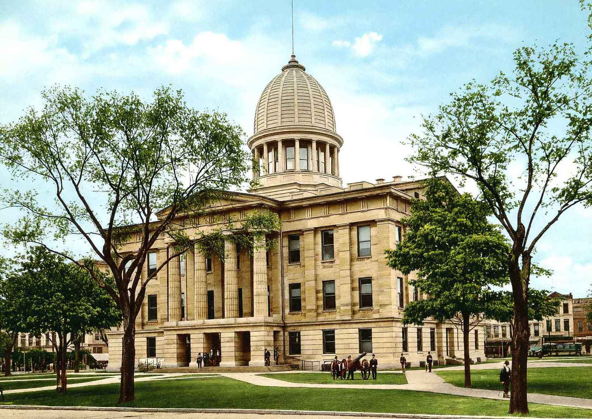 Court House Springfield Illinois in 1906 Vintage Print (7 Sizes) - High Quality
