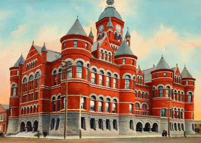 County Court House Dallas in 1906 Art Print (7 Sizes) - Archival Paper