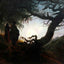 Couple Gazing at the Moon painting print by Caspar David Friedrich (1824)