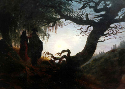 Couple Gazing at the Moon 1824 by Caspar David Friedrich Art Print (6 Sizes)