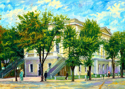 Court House Columbia SC in 1908 Painting Print (7 Sizes) - Retouched