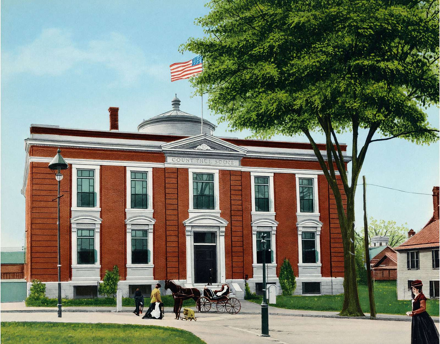 Court House Nashua NH in 1906 Vintage Print (7 Sizes) - Premium Print