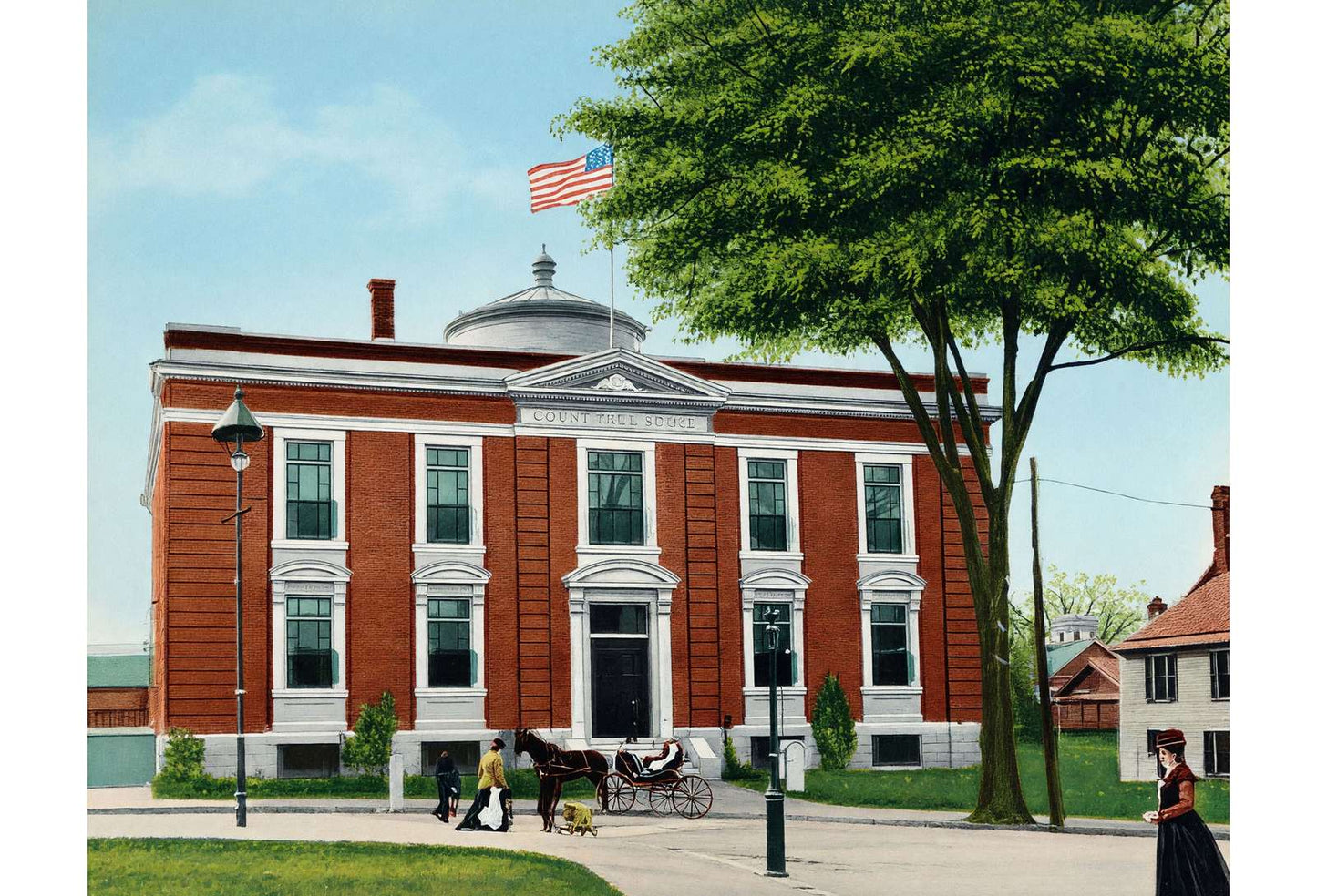 Court House Nashua NH in 1906 Vintage Print (7 Sizes) - Premium Print