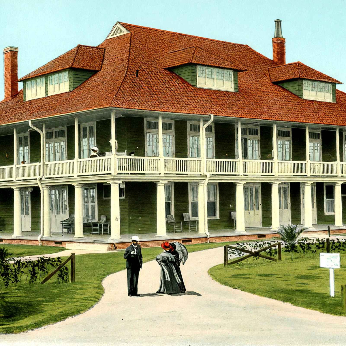 Country Club New Orleans in 1907 Vintage Print (7 Sizes) - Premium Quality