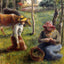 Cowherd Art Print 1883 Painting by Camille Pissarro (6 Sizes) - Restored