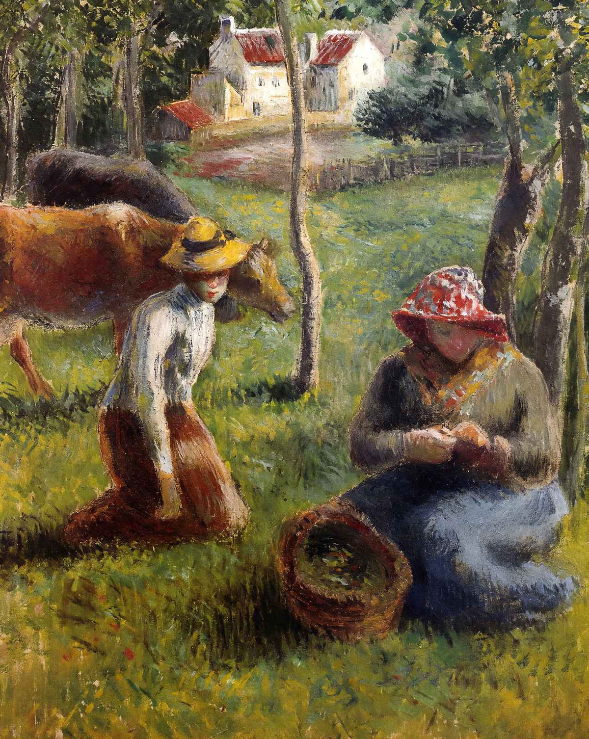 Cowherd art print by Camille Pissarro (1883)