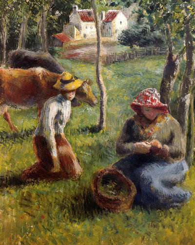 Cowherd art print by Camille Pissarro (1883)