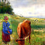 Cowherd, Pontoise 1882 Painting by Camille Pissarro Fine Art Print (6 Sizes)