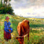 Cowherd, Pontoise 1882 Painting by Camille Pissarro Fine Art Print (6 Sizes)