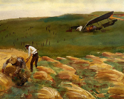 Crashed Aeroplane art print by John Singer Sargent (1918)