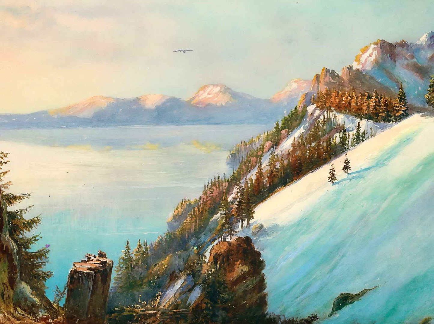Crater Lake & Mount Scott Southern Oregon in 1908 Art Print (7 Sizes)