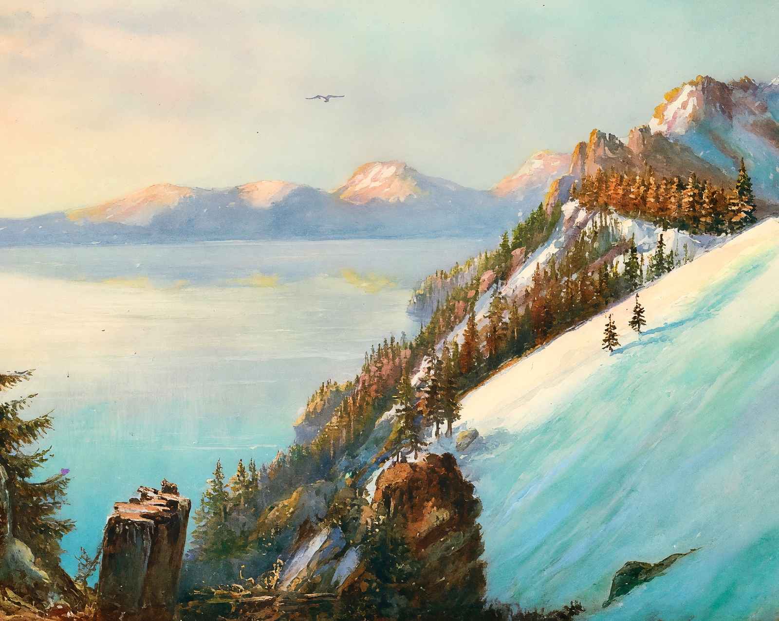 Crater Lake & Mount Scott in 1908 art print
