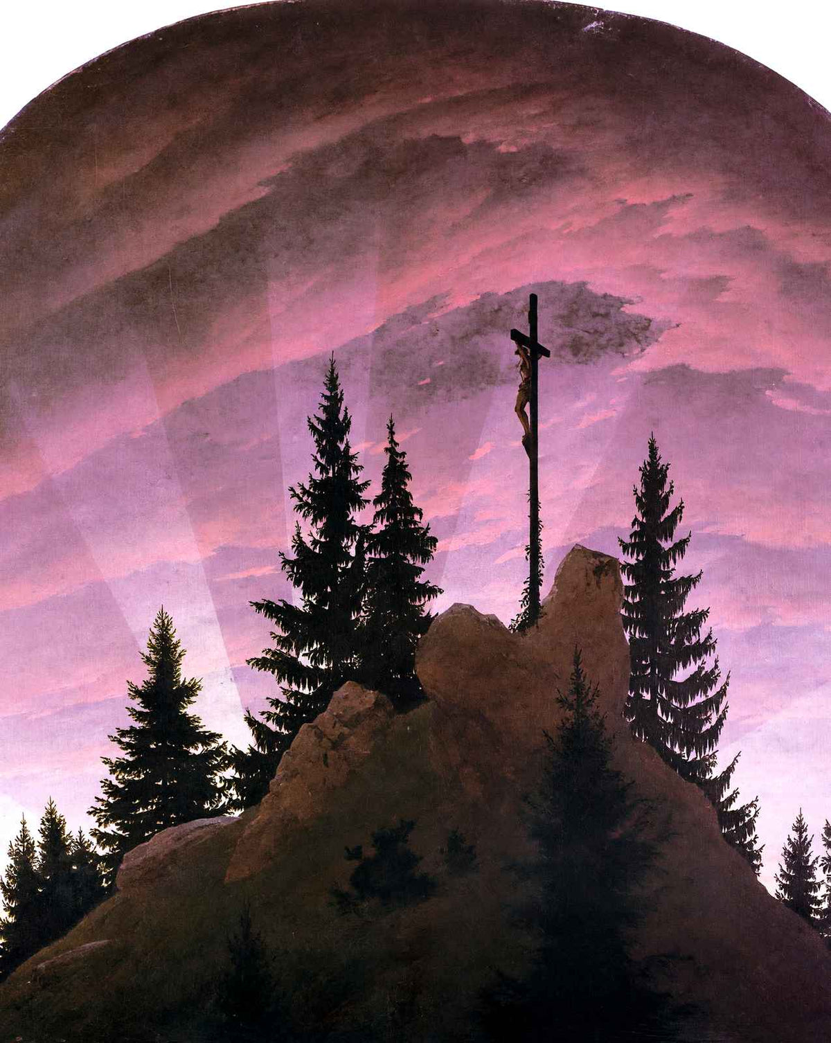 Cross in the Mountains (Tetschen Altar) art print by Caspar David Friedrich (1808)
