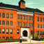 Crosby High School Waterbury CT in 1907 Vintage Print (7 Sizes) - Premium Print