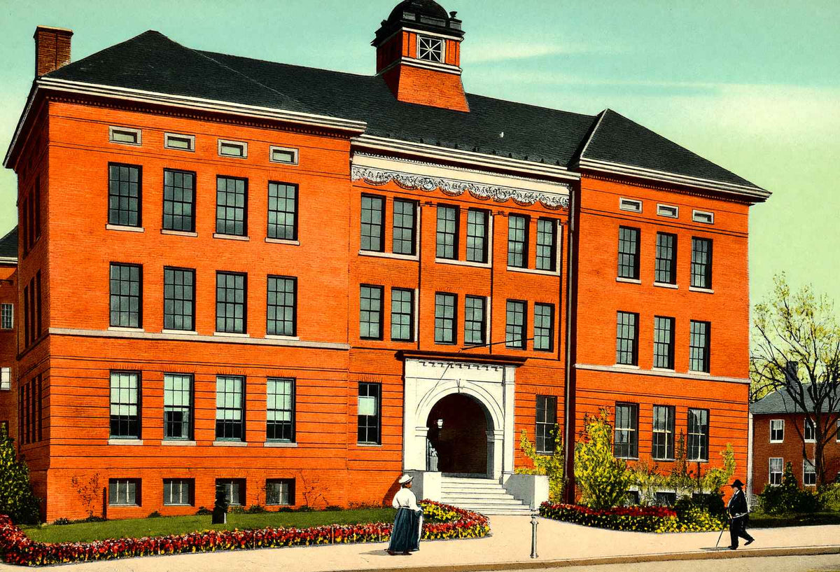 Crosby High School Waterbury CT in 1907 Vintage Print (7 Sizes) - Premium Print