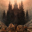 Cross and Church in the Mountains 1812 by Friedrich Art Print (6 Sizes)