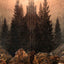 Cross and Church in the Mountains 1812 by Friedrich Art Print (6 Sizes)